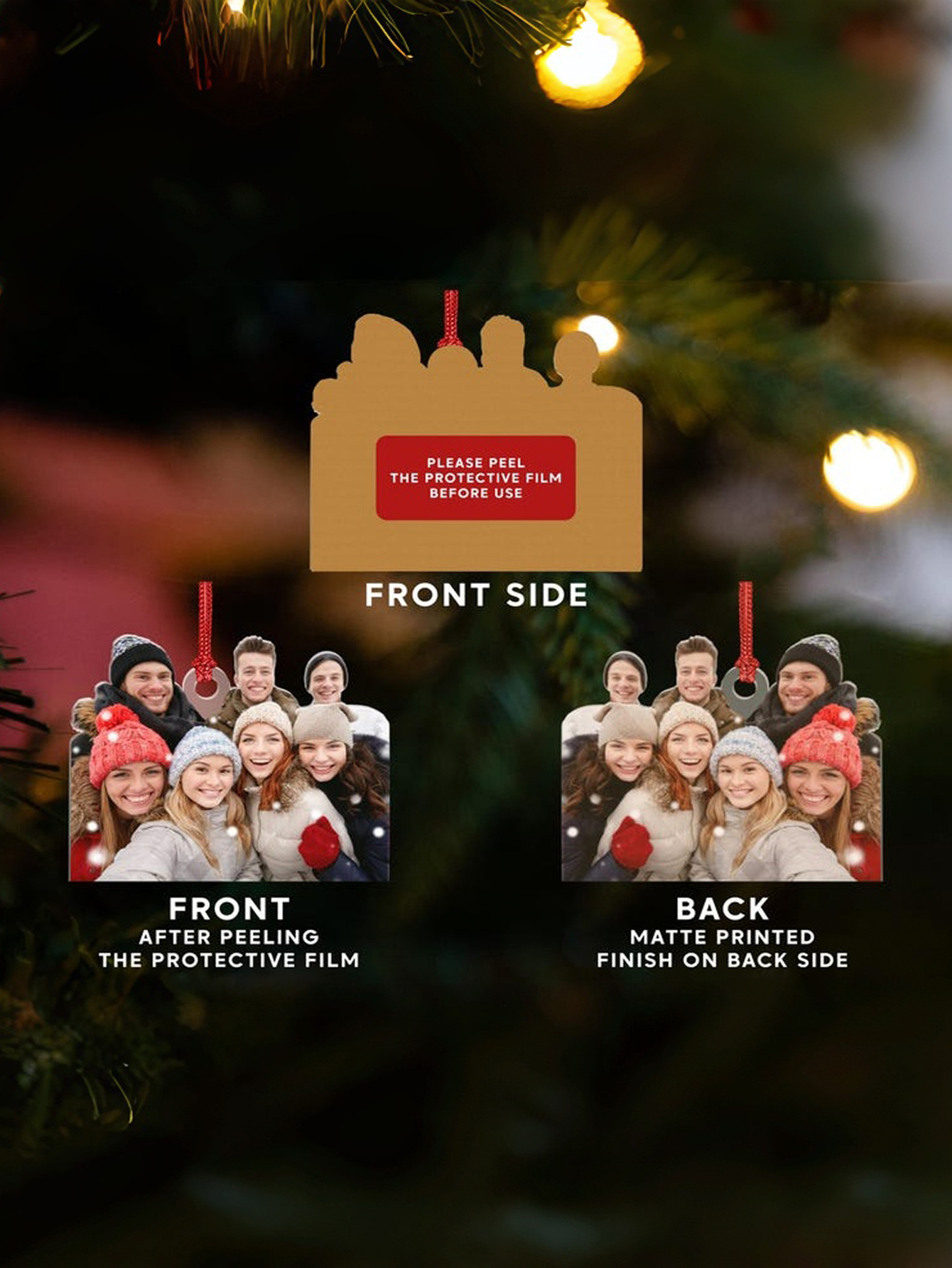 Custom Acrylic Photo Christmas Tree Ornament